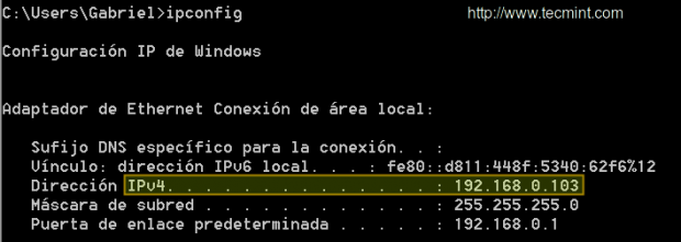 Confirm Host IPAddress