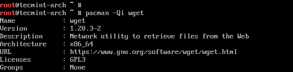 Confirm Wget Installation on Arch Linux