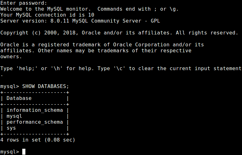 Connect to MySQL Shell