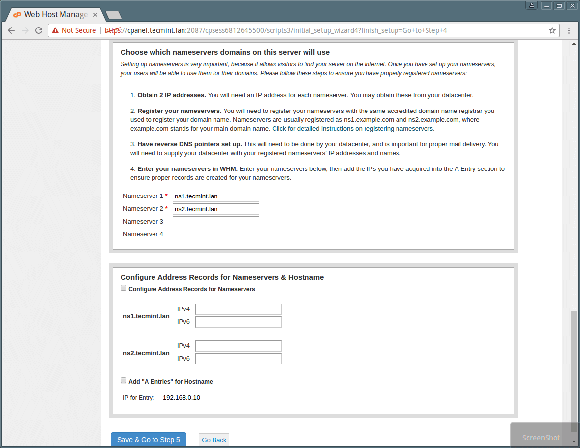 cPanel WHM Add Name Servers