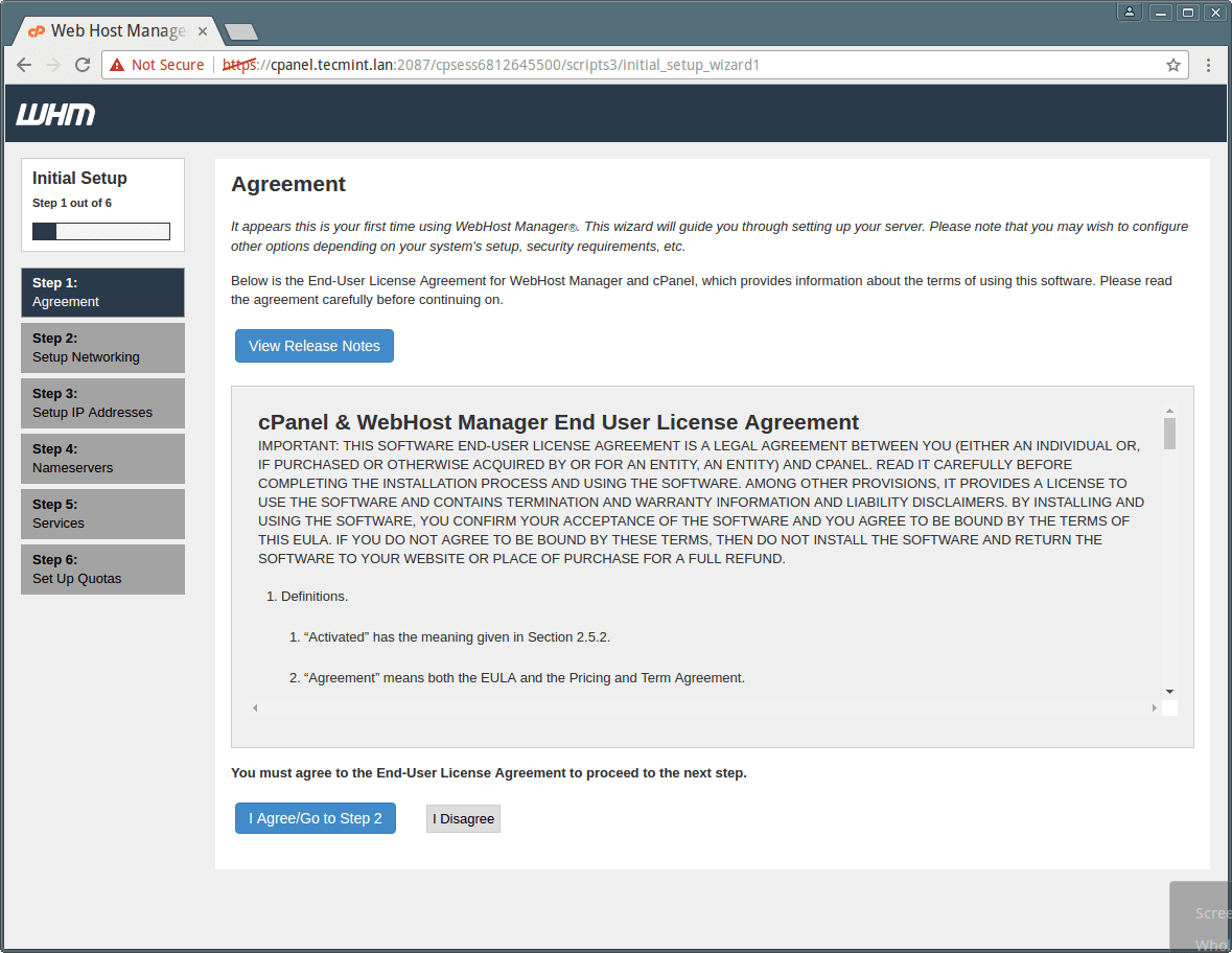 cPanel WHM Agreement