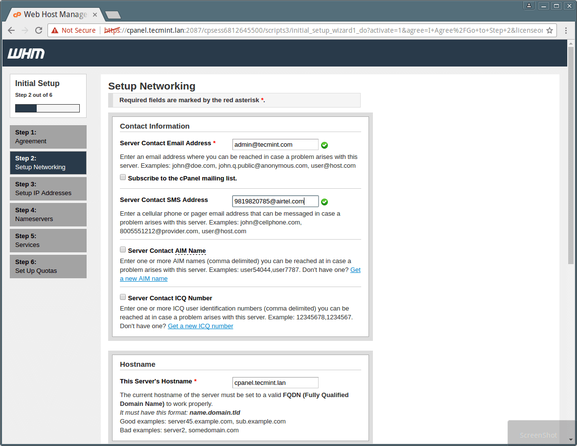 cPanel WHM Networking Setup