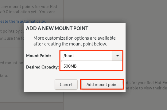 Create Boot Partition