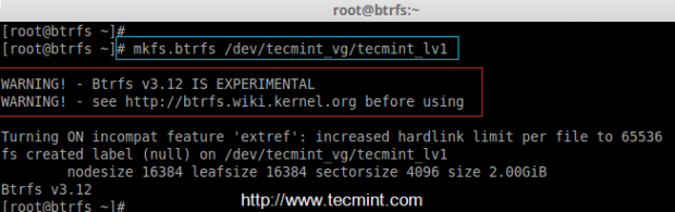 Create Btrfs Filesystem