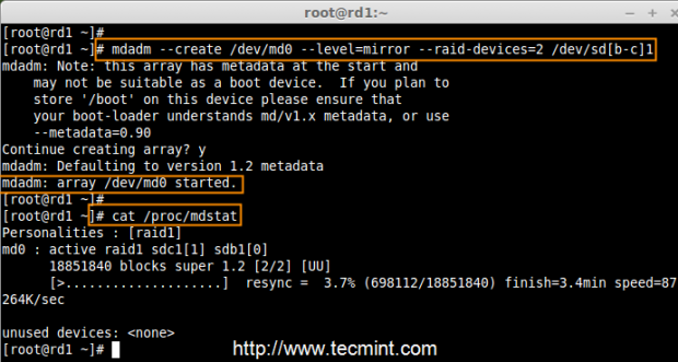 Create RAID Device