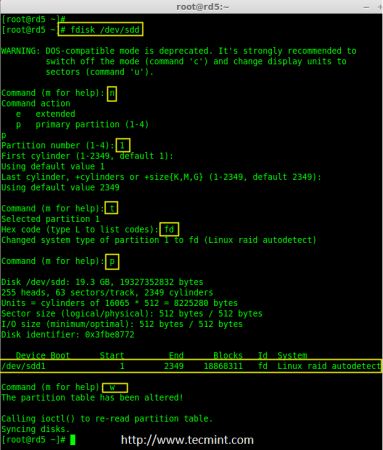 Create sdd Partition