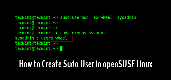 Create Sudo User in openSUSE