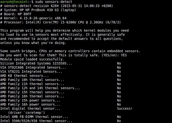 Detect Sensors in Linux