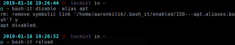 Disable Aliases in Linux