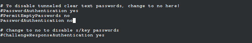 Disable SSH Password Authentication