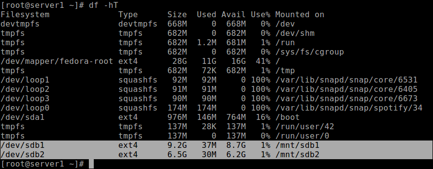 Check Partitions Disk Space Usage