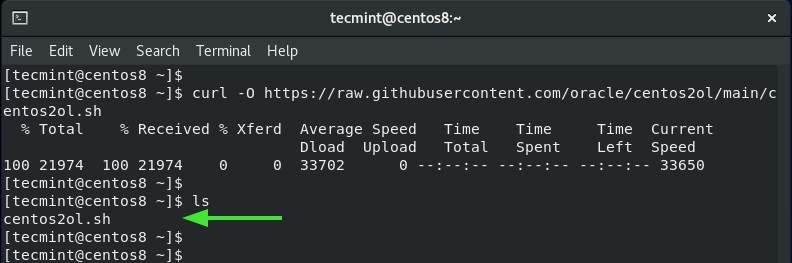 Download CentOS to Oracle Linux Migration Script