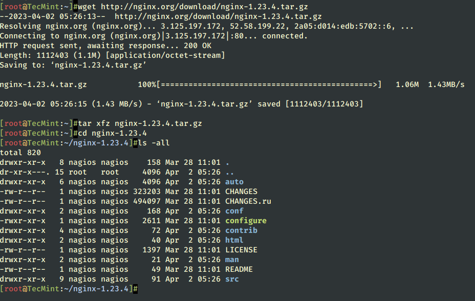 Download Nginx Source Package