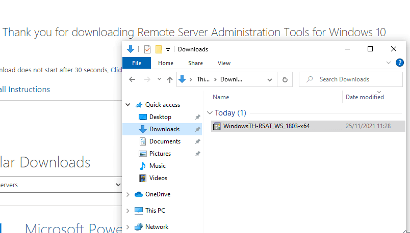 Install Remote Server Administration Tool