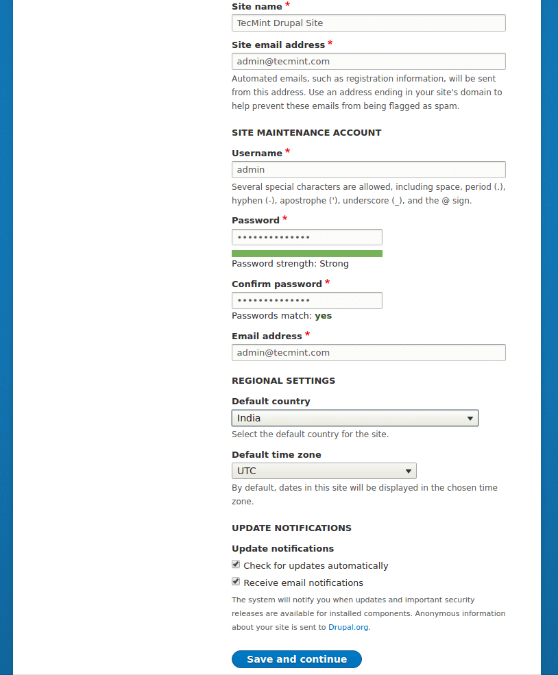 Drupal Site Configuration