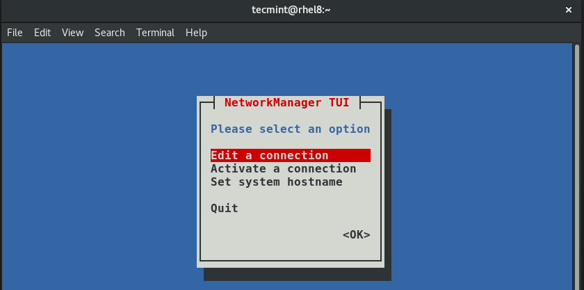 Edit Network Interface Connection