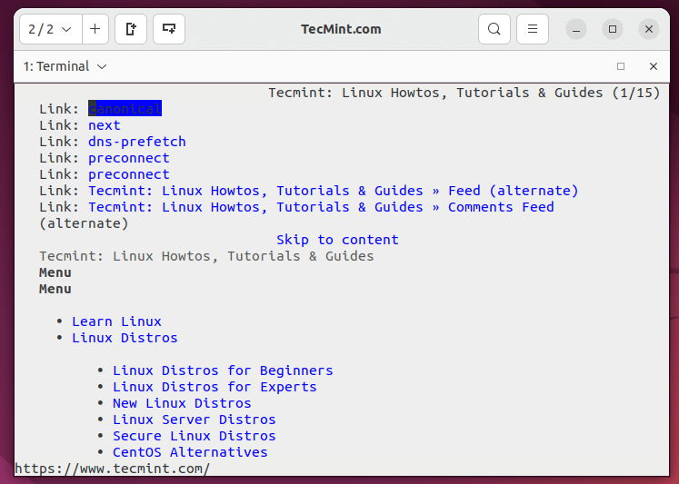 Elinks - Terminal Web Browser