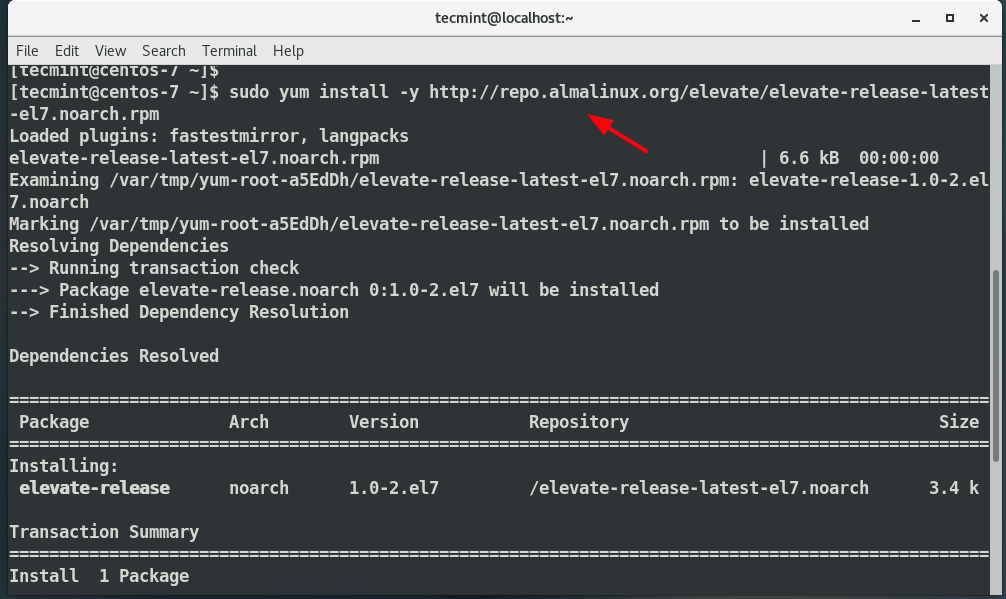 Enable Elevate Repository on CentOS 7