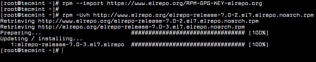 Enable ELRepo in CentOS 7