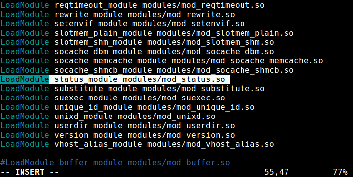 Enable Mod_Status Module in Apache