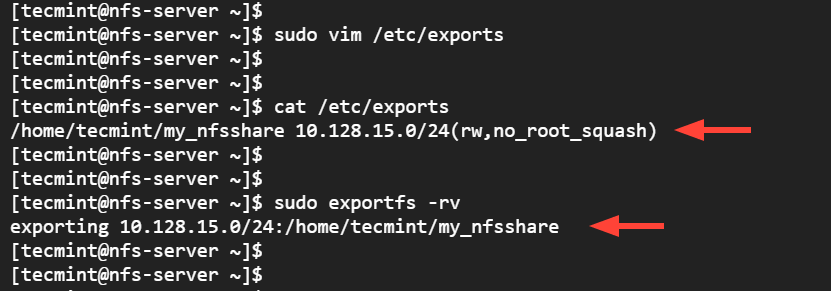 Export NFS Share Directory