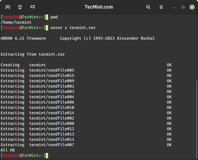 Extracting RAR Files with Directory Structure