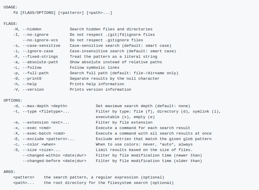 fd Command Usage