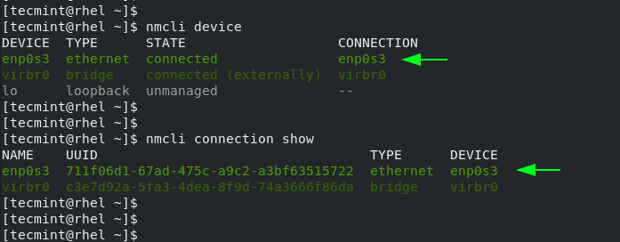 Find Network Interface in RHEL