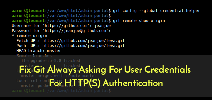 Fix Git User Credentials For HTTPS Authentication