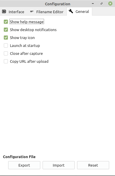 Flameshot General Settings