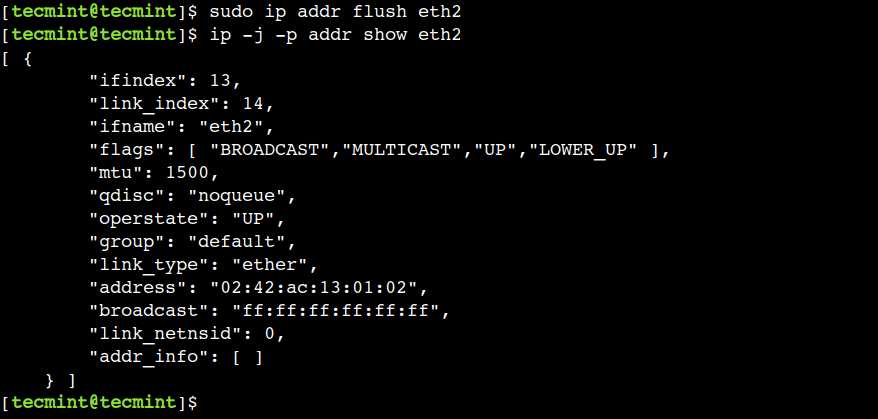 Flush Network IP Addresses in Linux