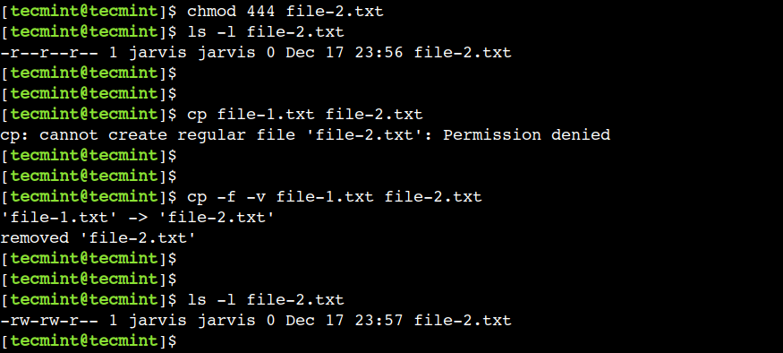 Force Copy to Overwrite File