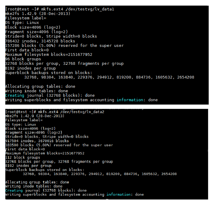 Format LV to Ext4 Format