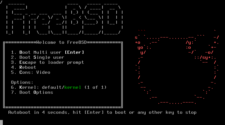 FreeBSD Boot Menu