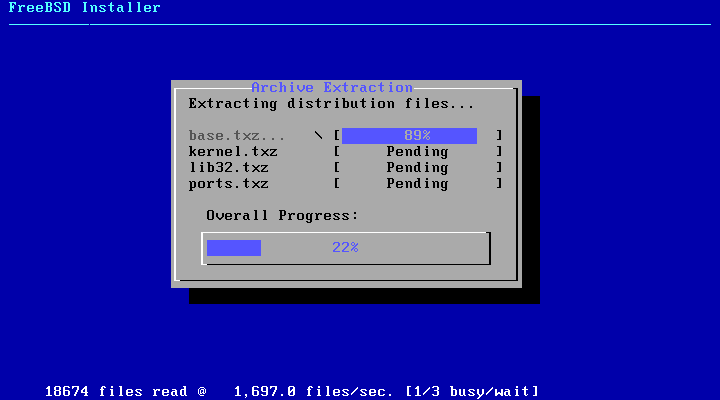 FreeBSD Installation Continues