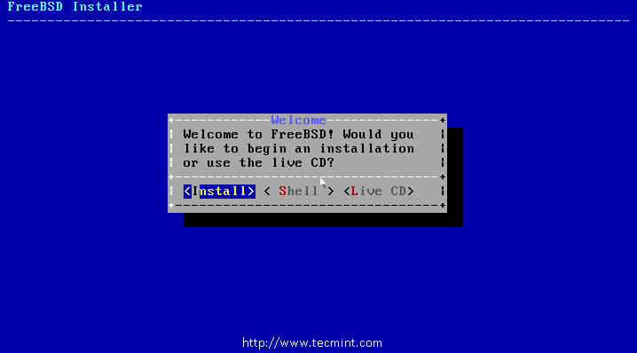 Choose Install FreeBSD