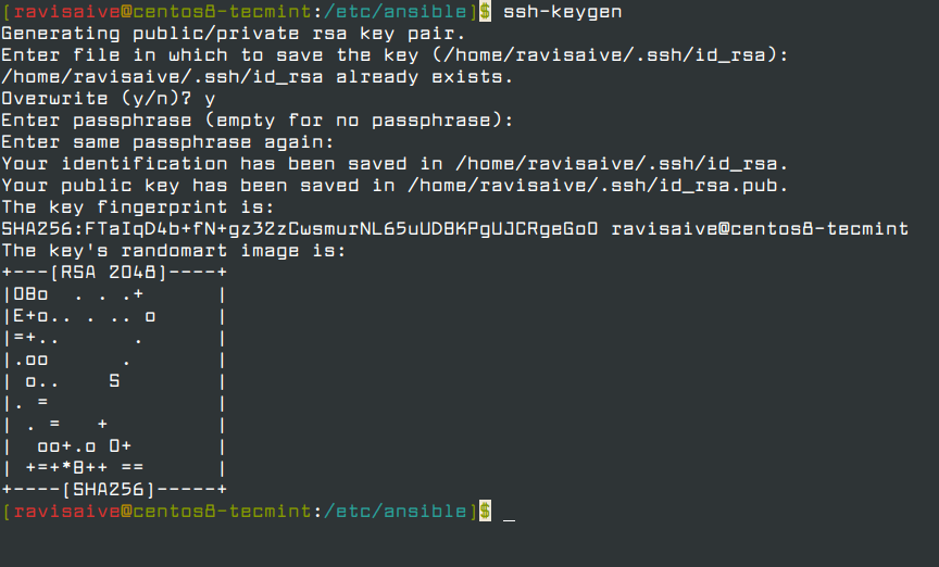 Generate SSH Keys for Ansible