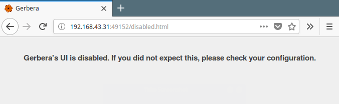 Gerbera UI Error