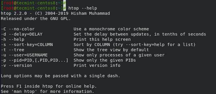 Get htop Help