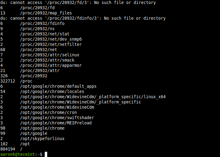 List Total Number of Inodes of Root Partition