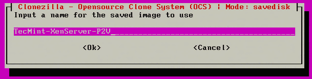 Give Name to Clonezilla Image
