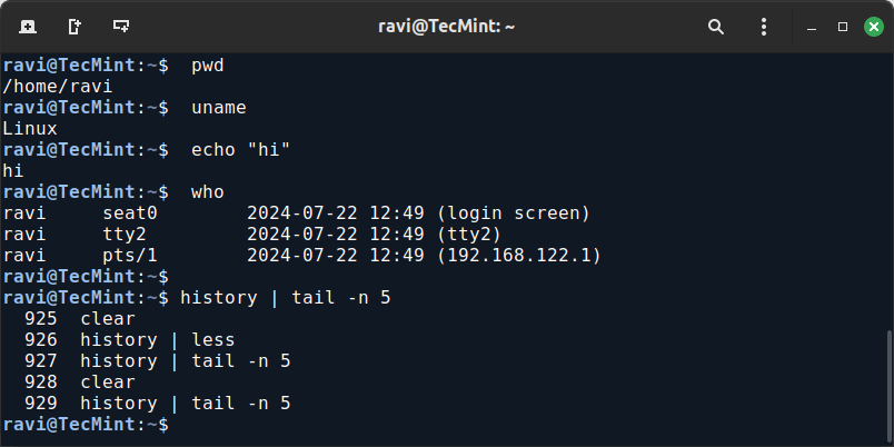 Hide Commands in Linux History