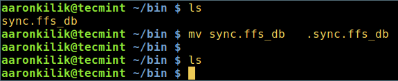 Hide File in Linux Terminal