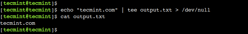 Hide Output of File in Linux