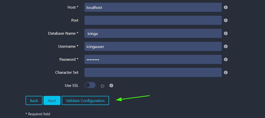 Icinga IDO Validate Configuration