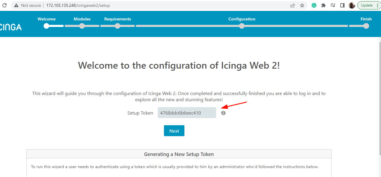 Icinga2 Setup Token