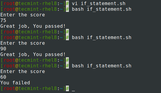 if-else statement in Shell Script