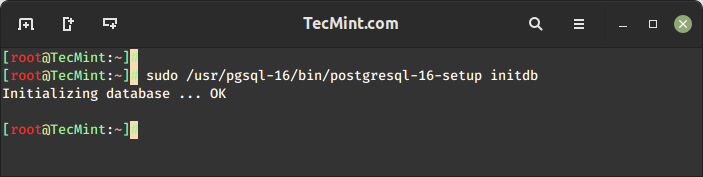 Initializing PostgreSQL Database