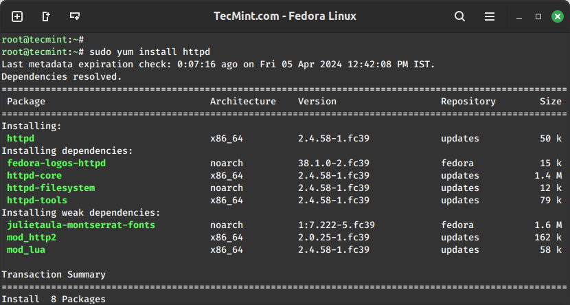 Install Apache in Linux System