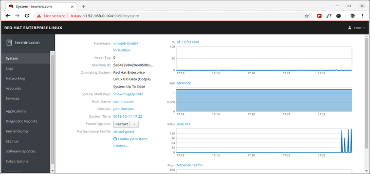 Install Cockpit Web Console in RHEL 8